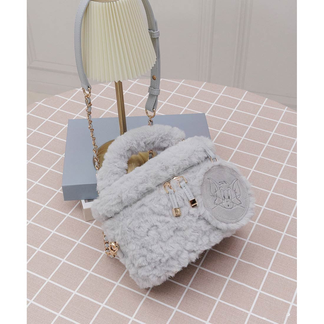 ランダ RANDA ★ 【TOM and JERRY】ミラー付きバニティバッグ (GRAY) GRAY