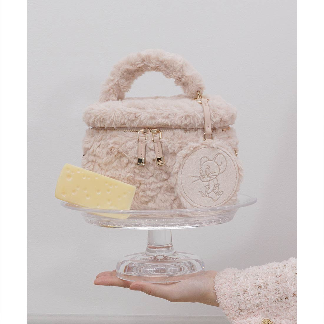 ランダ RANDA ★ 【TOM and JERRY】ミラー付きバニティバッグ (PINK) PINK