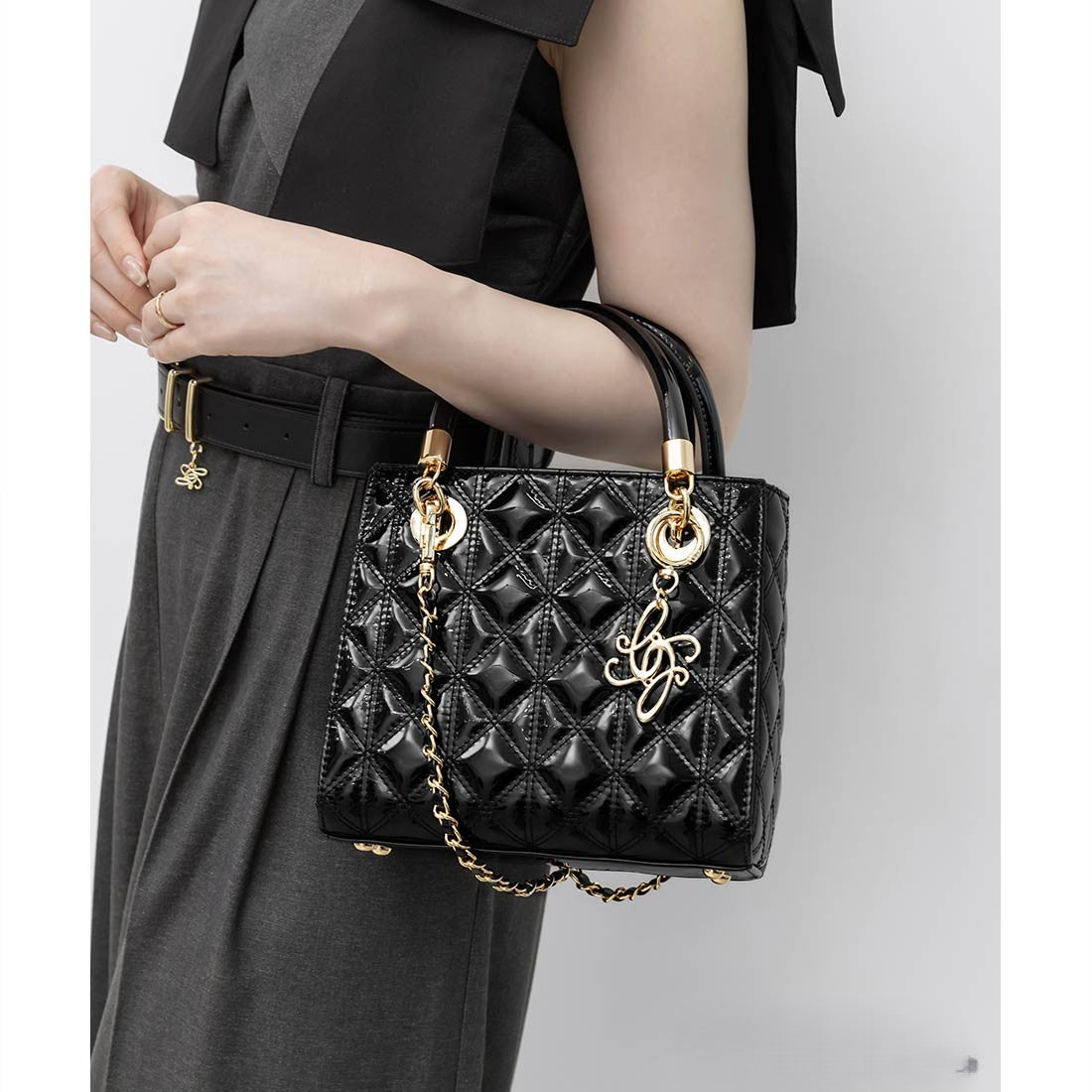 ランダ RANDA 2WAYキルティングバッグ (BLK/ENM) BLK/ENM