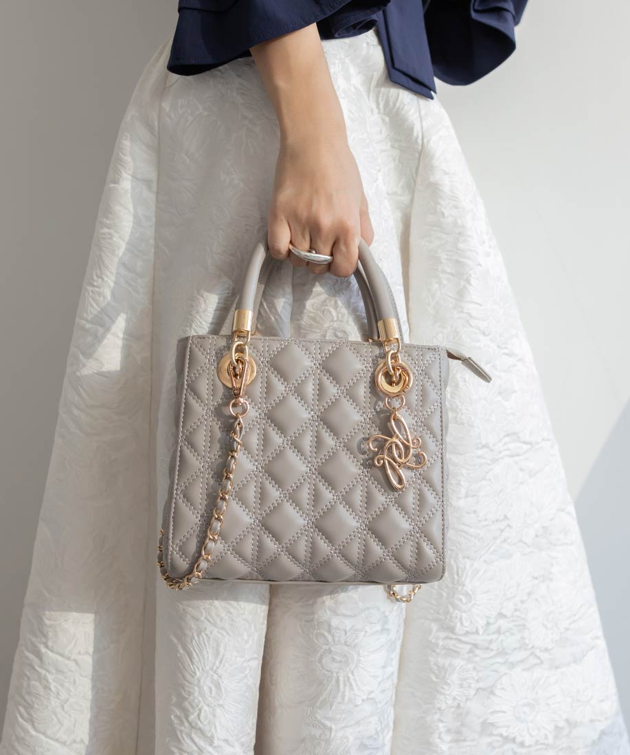 ランダ RANDA 2WAYキルティングバッグ (L.GRAY) L.GRAY