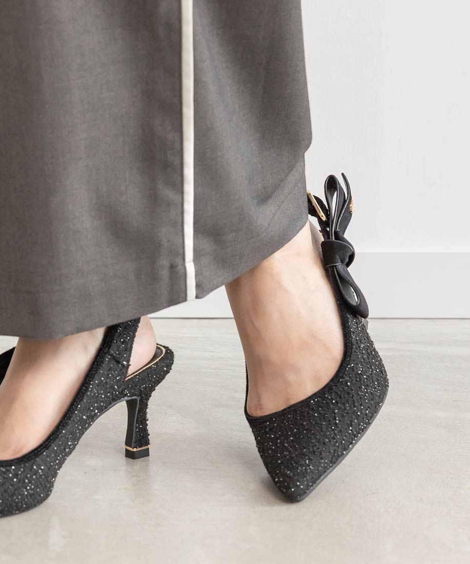 ランダ RANDA 2WAYクラシカルバックストラップパンプス (BLACK) BLACK