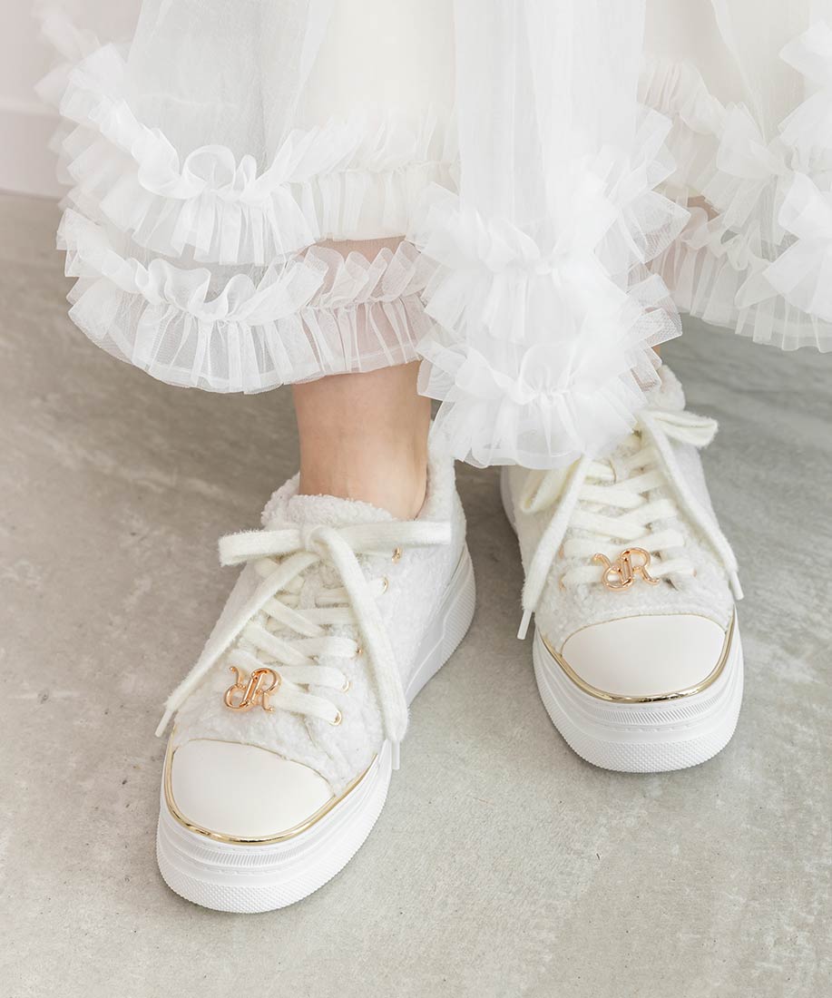 ランダ RANDA ★ 2WAYモノグラムパーツボアスニーカー (WHITE) WHITE