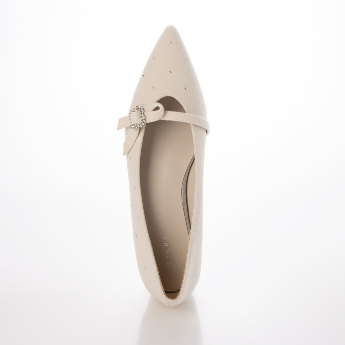 ランダ RANDA ★ ビジューパーツフラットパンプス (IVORY) IVORY