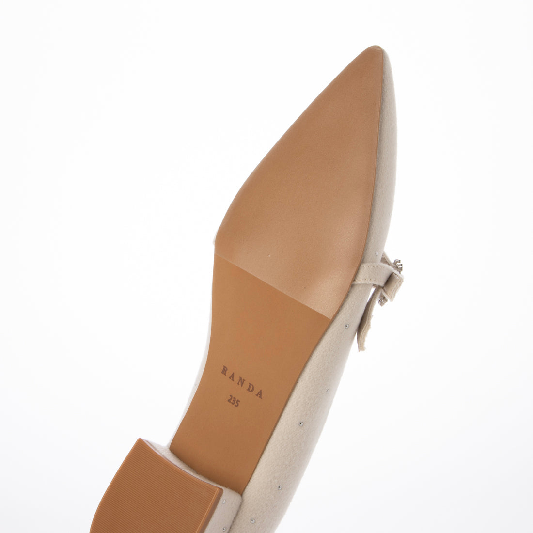 ランダ RANDA ★ ビジューパーツフラットパンプス (IVORY) IVORY