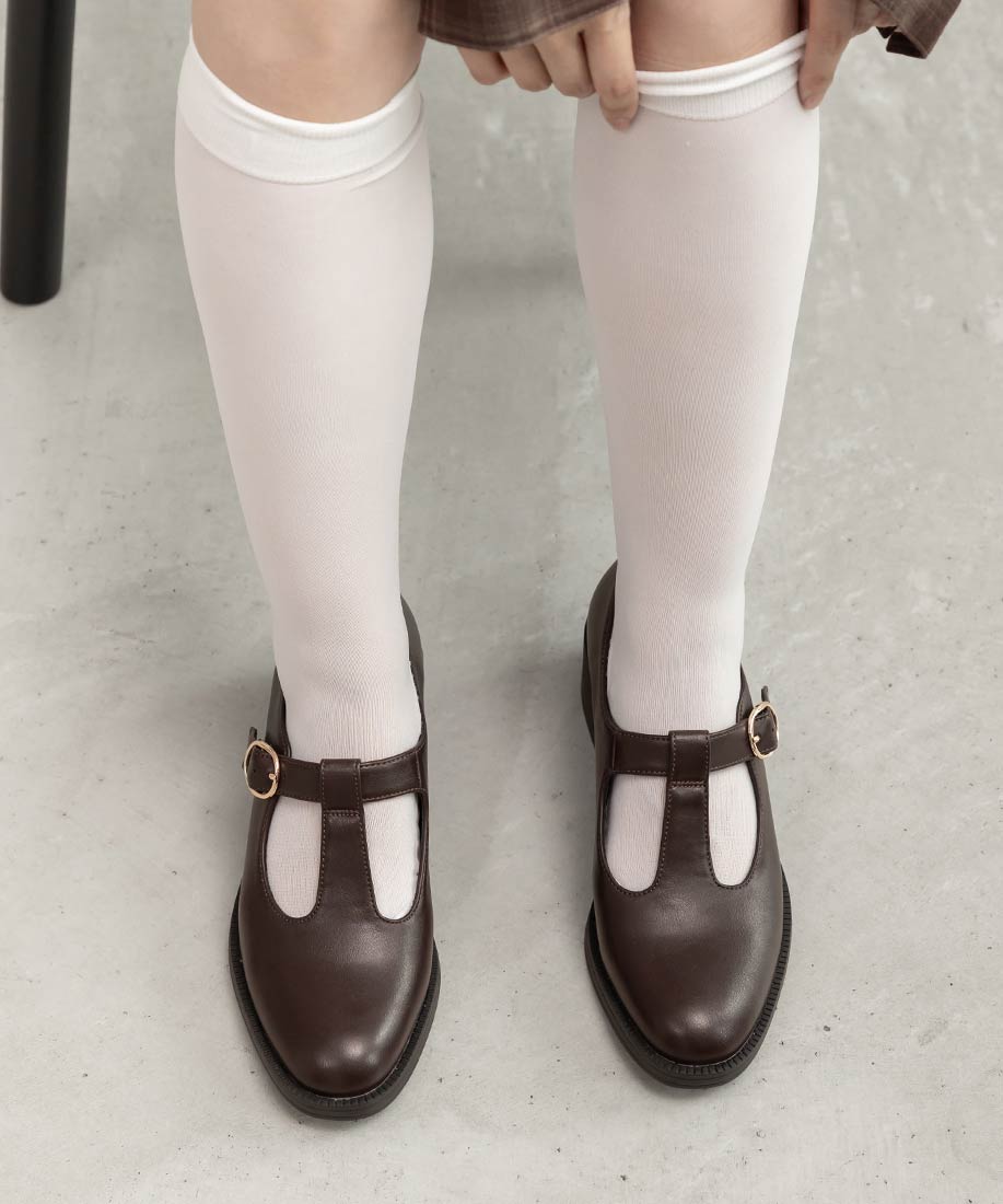 ランダ RANDA ★ ベーシックTストラップシューズ (D.BROWN) D.BROWN