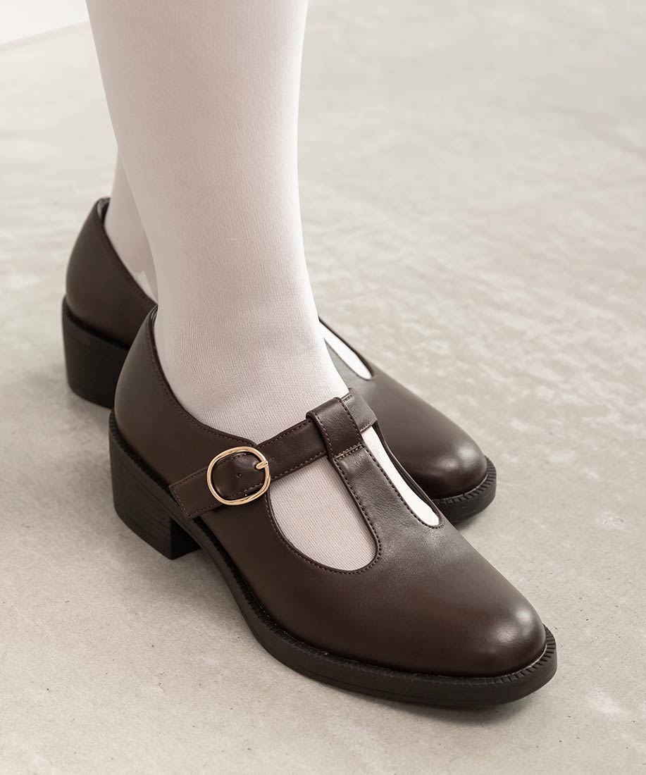 ランダ RANDA ★ ベーシックTストラップシューズ (D.BROWN) D.BROWN
