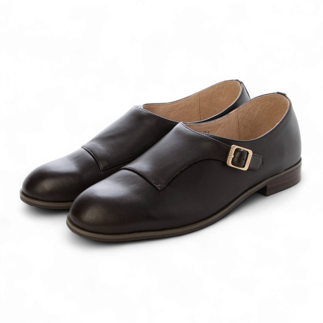 ランダ RANDA 【A de Vivre】【本革】レザーモンクストラップシューズ (D.BROWN) D.BROWN