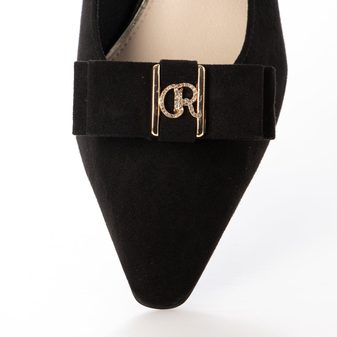 ランダ RANDA 2WAY ビジューモノグラムリボンパンプス (BLACK) BLACK