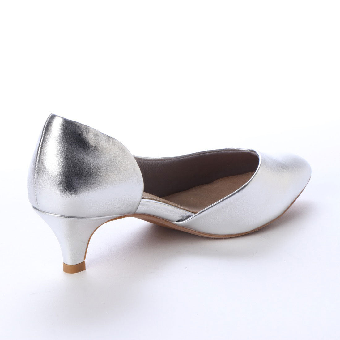 ランダ RANDA 3E/ストレスフリー/サイドオープンパンプス (SILVER) SILVER