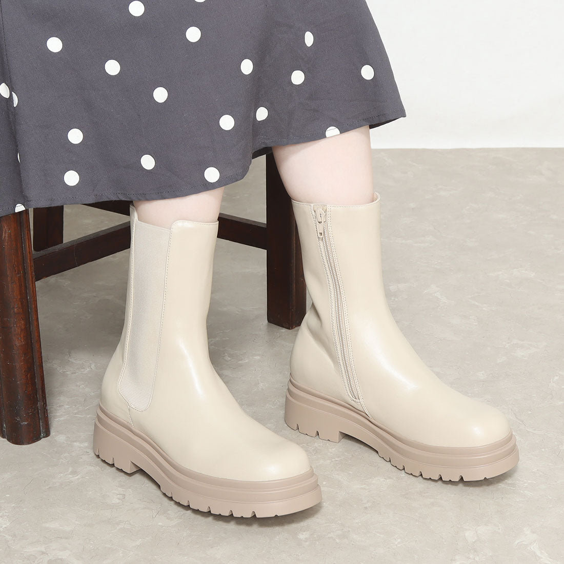 ランダ RANDA 晴雨兼用 タンクソールサイドゴアブーツ