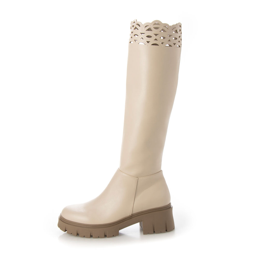 ランダ RANDA カットワークデザインボリュームソールブーツ (IVORY) IVORY