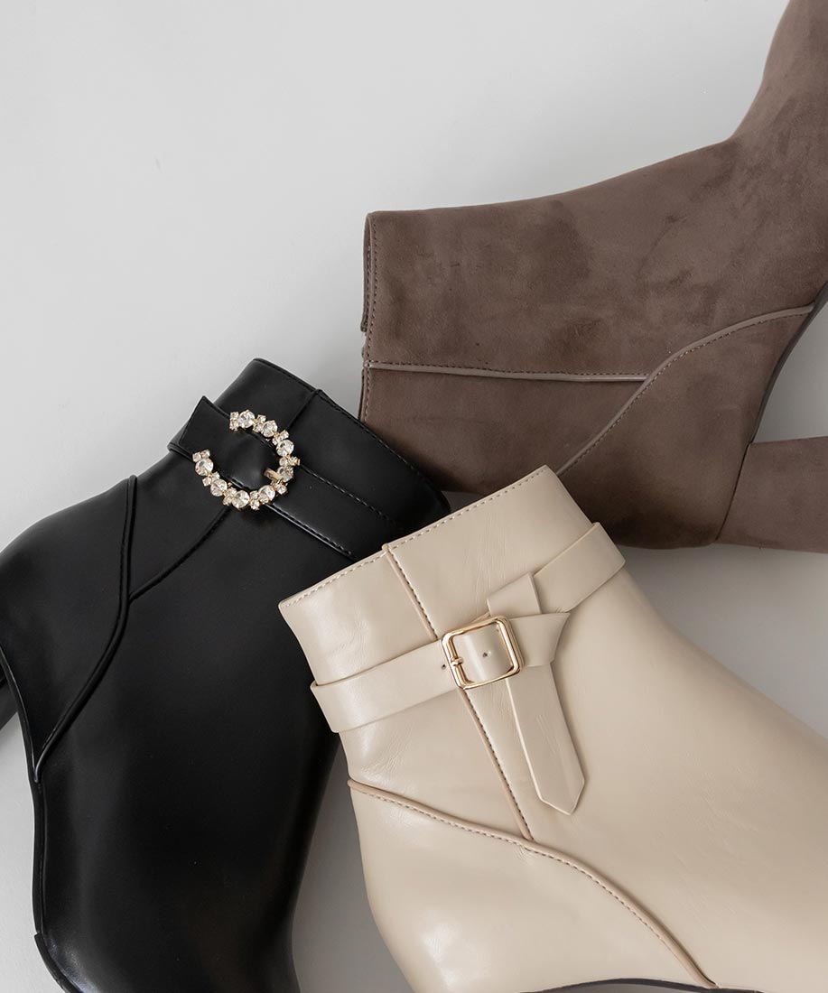 ランダ RANDA 3WAY パイピングデザインショートブーツ (IVORY) IVORY