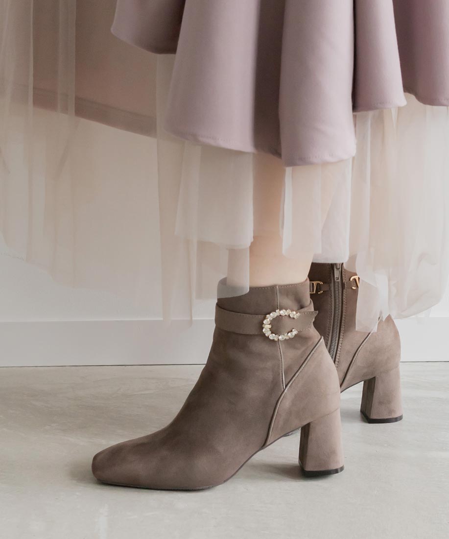 ランダ RANDA 3WAY パイピングデザインショートブーツ (GREGE) GREGE