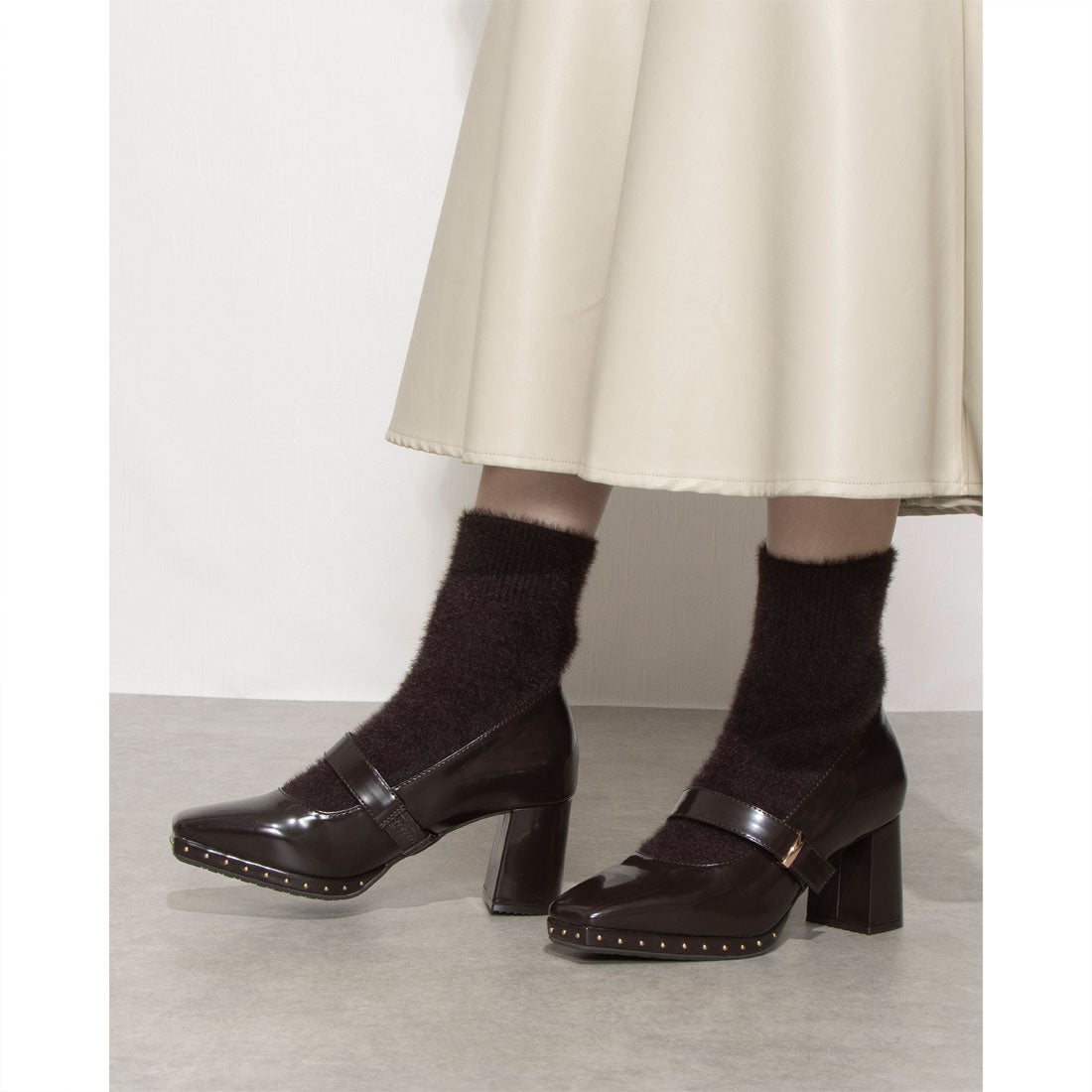 ランダ RANDA モヘアニットソックスブーツ