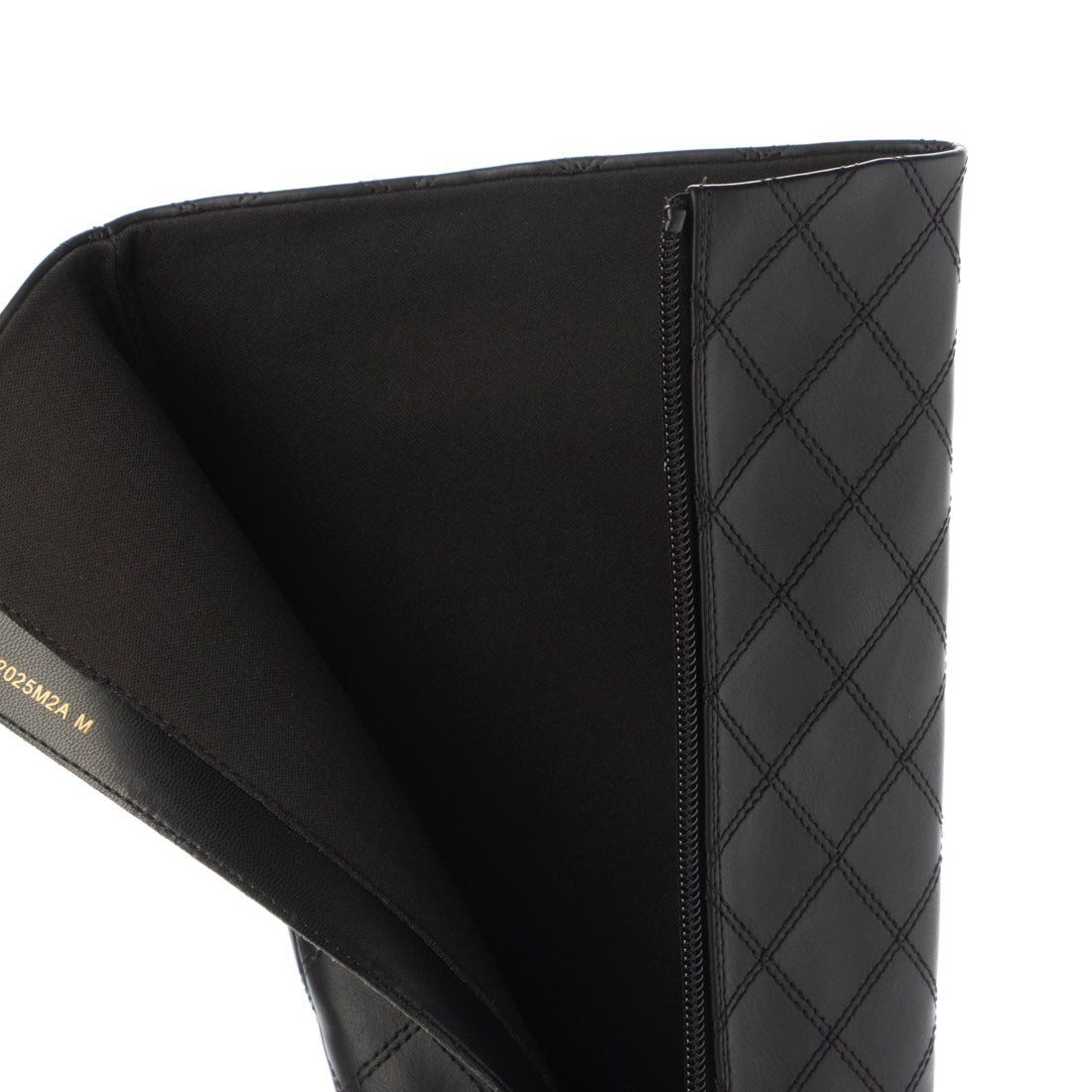 ランダ RANDA 晴雨兼用 キルティング×チェーンロングブーツ (BLACK) BLACK