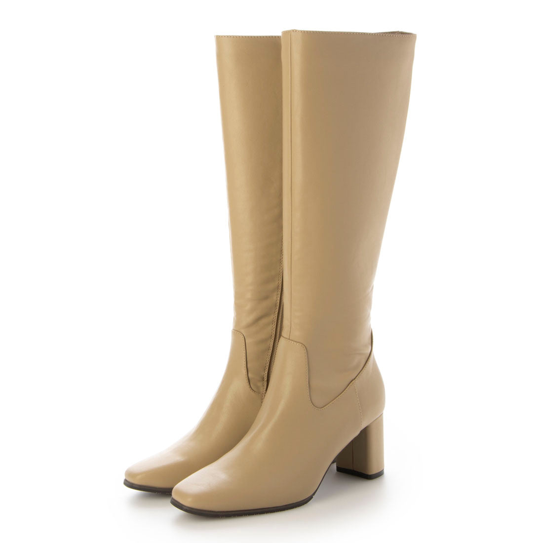 ランダ RANDA 晴雨兼用 スクエアトゥロングブーツ (BEIGE) BEIGE