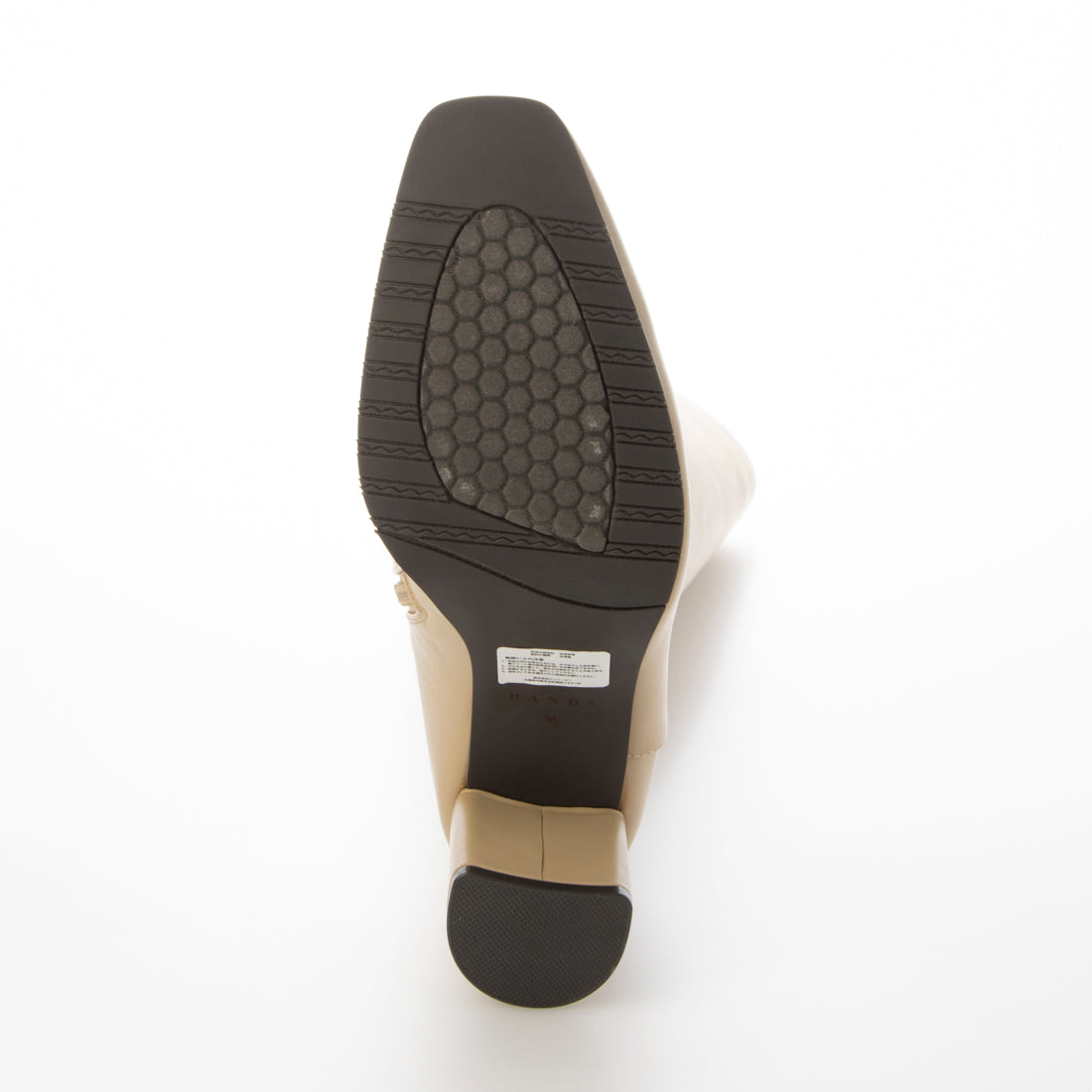 ランダ RANDA 晴雨兼用 スクエアトゥロングブーツ (BEIGE) BEIGE