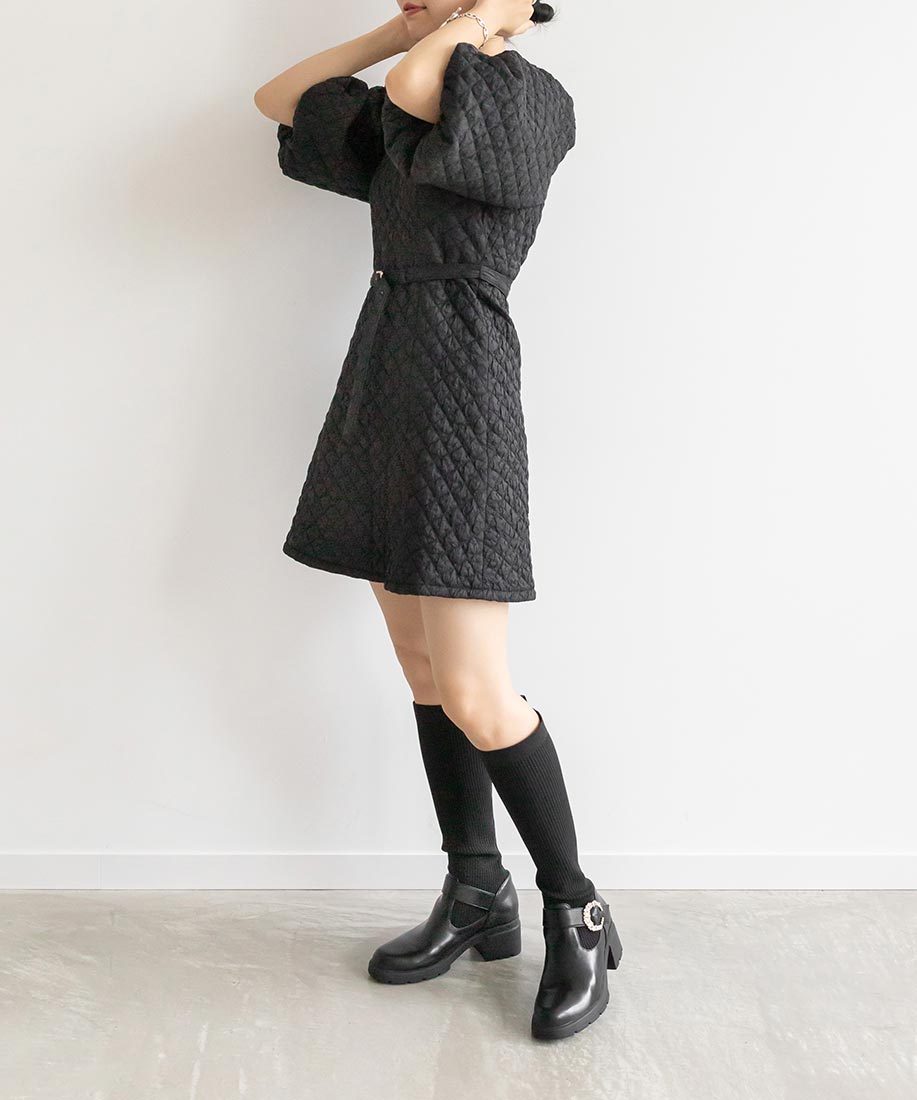 ランダ RANDA 晴雨兼用 2WAY パーツベルトソックスコンビロングブーツ (BLACK) BLACK