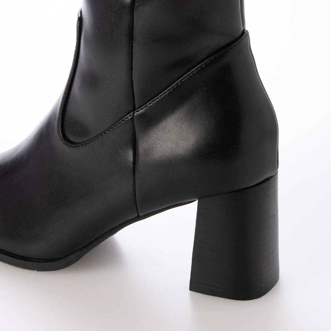 ランダ RANDA 【A de Vivre】サステナブル 晴雨兼用 スクエアトゥロングブーツ (BLACK) BLACK