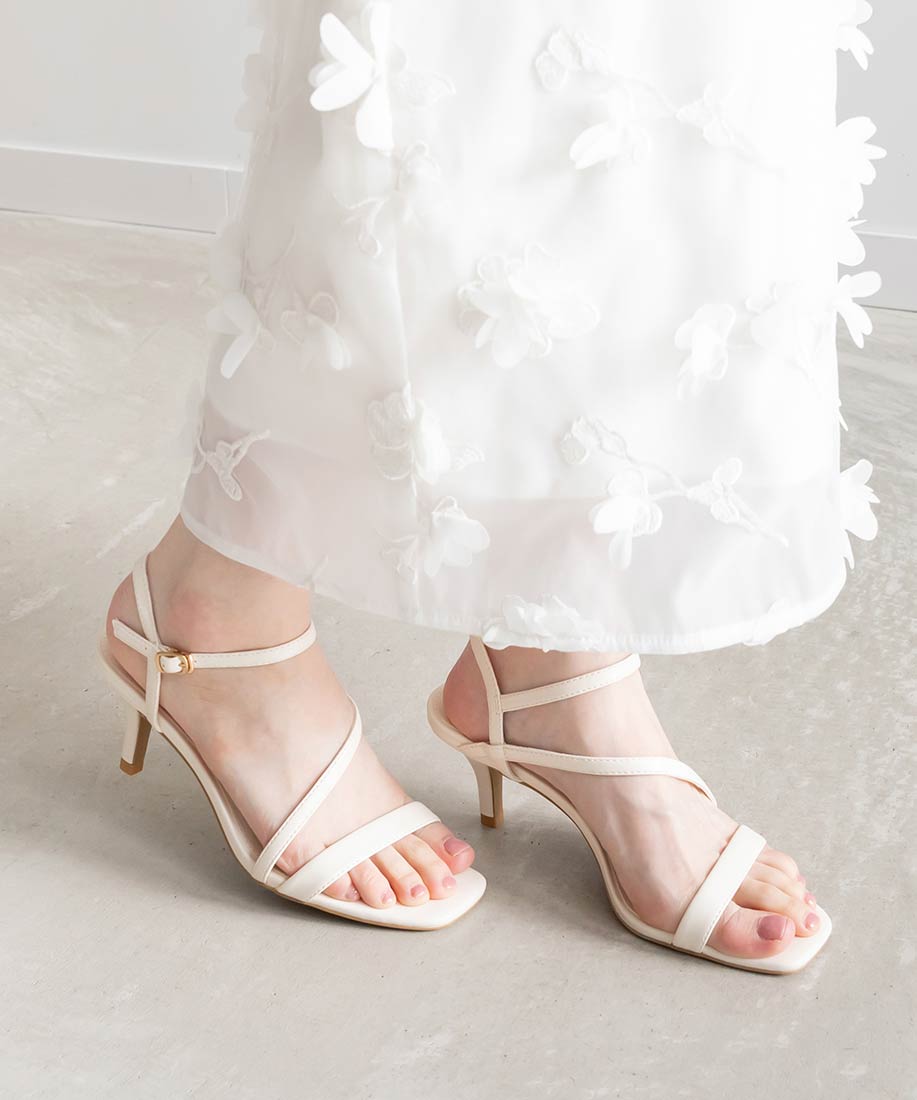 ランダ RANDA ナローストラップ アシンメトリーサンダル