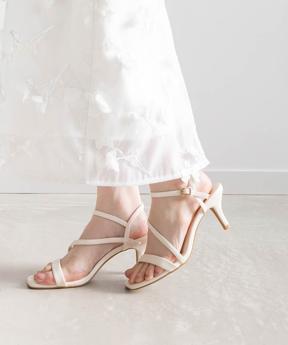 ランダ RANDA ナローストラップ アシンメトリーサンダル