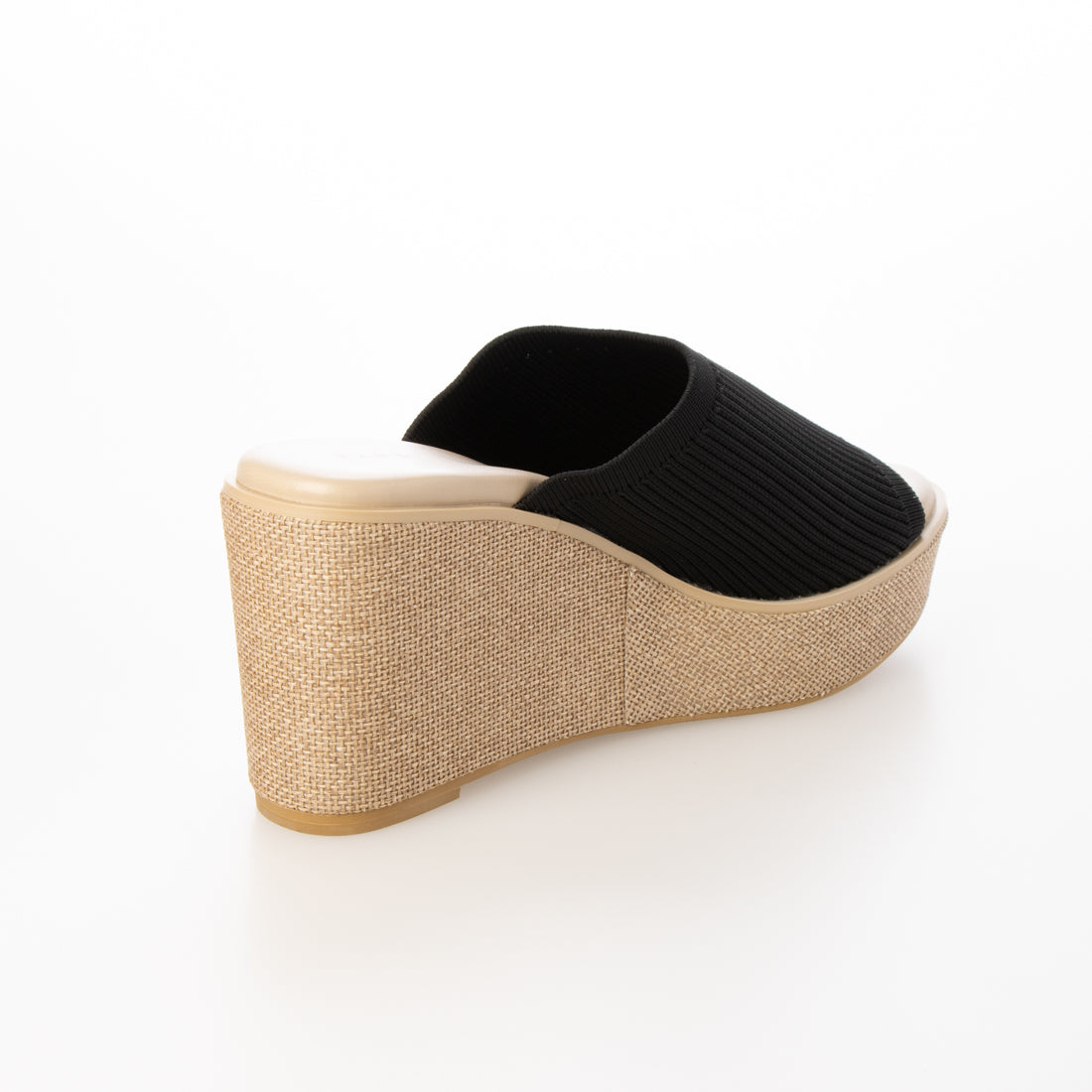 ランダ RANDA 【SUSTAINABLE】ウェッジヒールニットサンダル (BLACK) BLACK