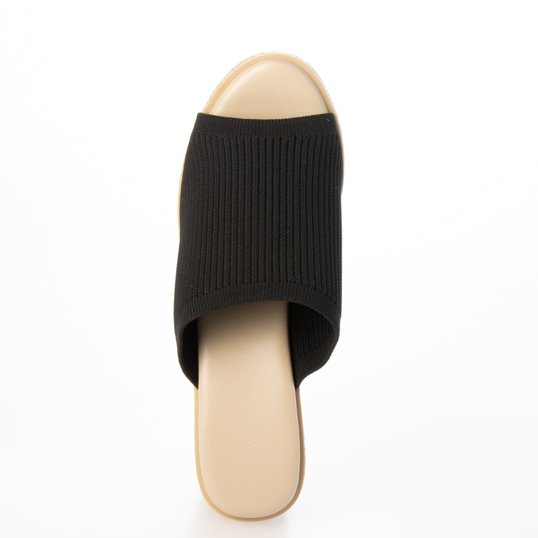 ランダ RANDA 【SUSTAINABLE】ウェッジヒールニットサンダル (BLACK) BLACK