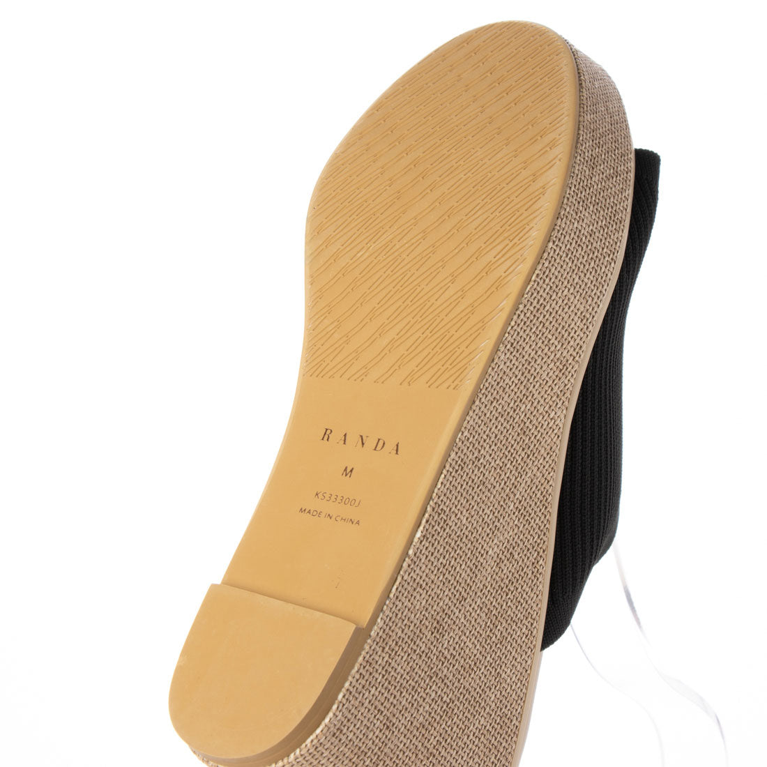 ランダ RANDA 【SUSTAINABLE】ウェッジヒールニットサンダル (BLACK) BLACK