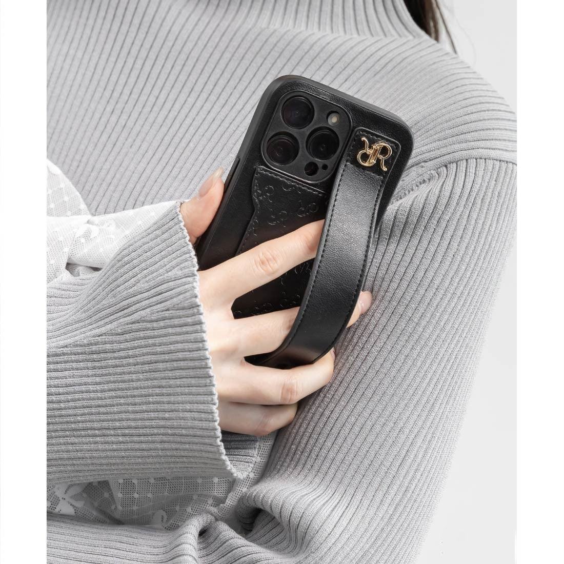 ランダ RANDA ベルトデザインスマートフォンケース (BLACK) BLACK