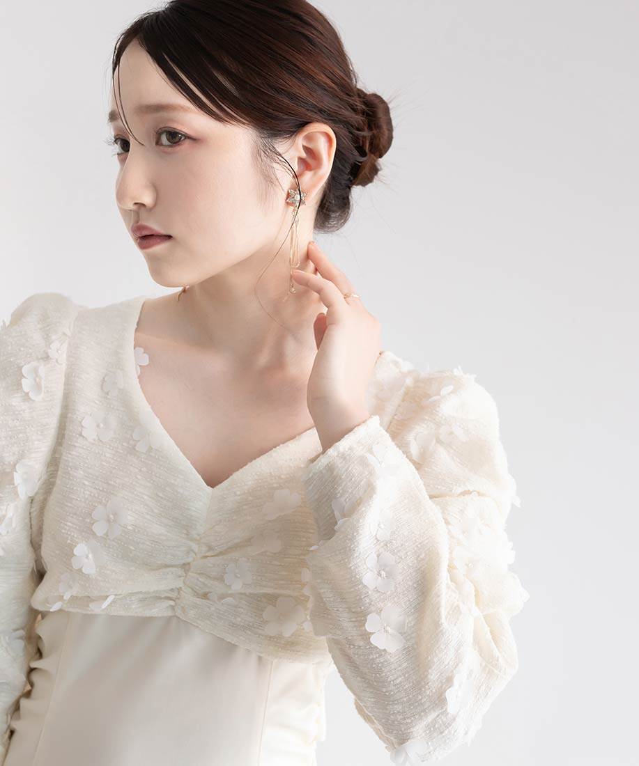 ランダ RANDA フラワーマーメイドワンピース (CREAM) CREAM