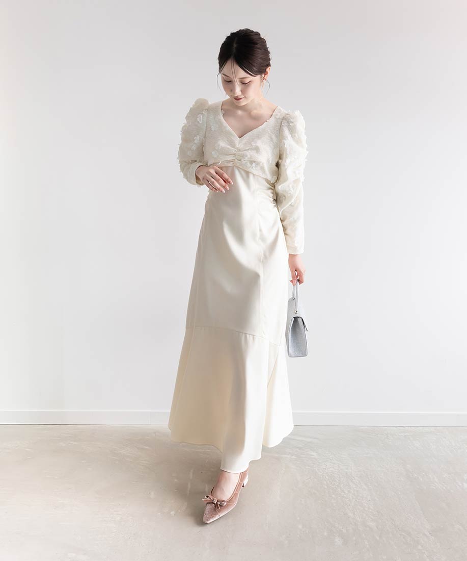 ランダ RANDA フラワーマーメイドワンピース (CREAM) CREAM