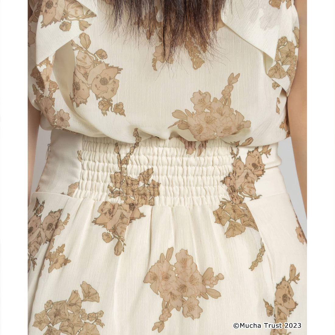 ランダ RANDA 【Mucha×RANDA】フラワープリントスカート