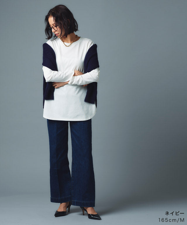 ラス RASW アルパカボートネックニット (杢ブルー) 杢ブルー