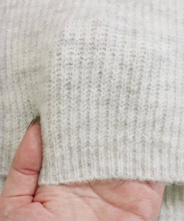 ラス RASW アルパカボートネックニット (杢ブルー) 杢ブルー