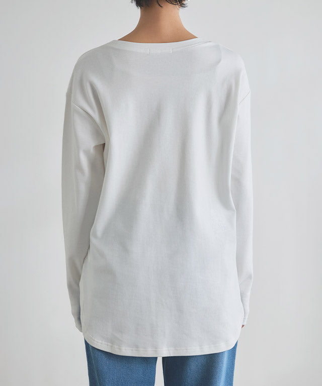 ラス RASW コーマコットンベーシックロングスリーブTシャツ (オフホワイト) オフホワイト