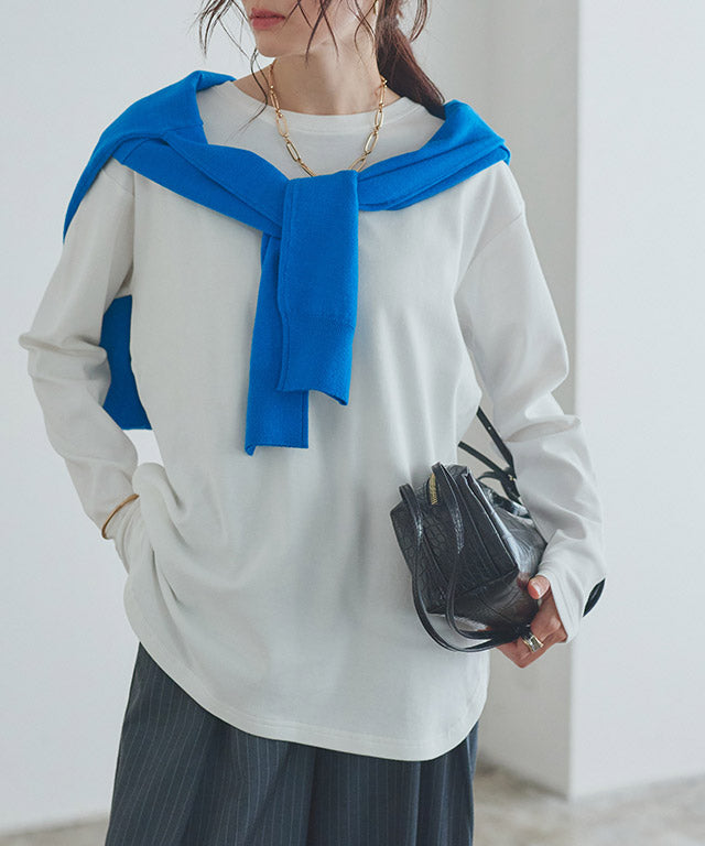 ラス RASW コーマコットンベーシックロングスリーブTシャツ (オフホワイト) オフホワイト