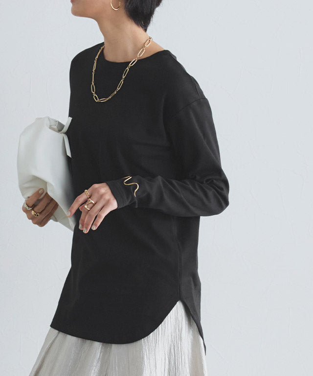 ラス RASW コーマコットンベーシックロングスリーブTシャツ (オフホワイト) オフホワイト