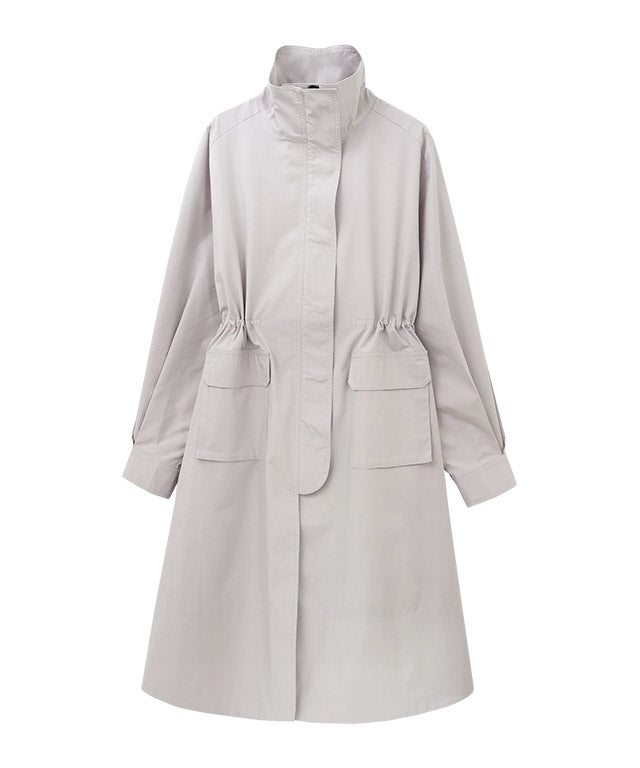 ラス RASW スタンドカラーロングライトコート (グレージュ) グレージュ