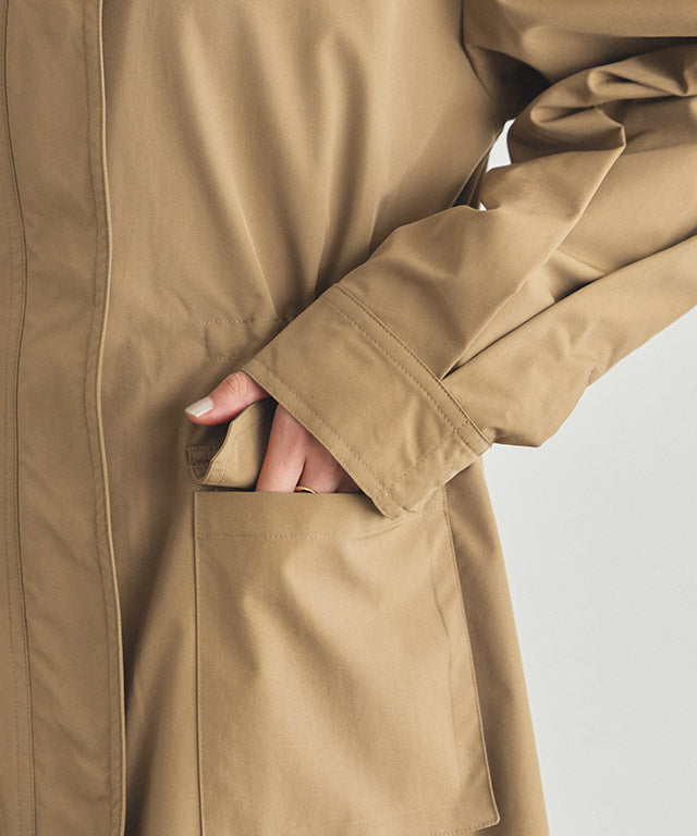 ラス RASW スタンドカラーロングライトコート (グレージュ) グレージュ