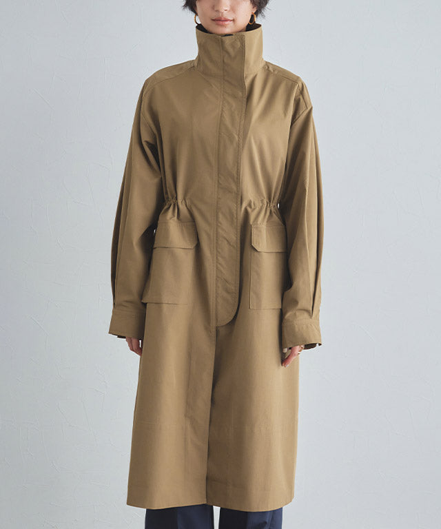 ラス RASW スタンドカラーロングライトコート (グレージュ) グレージュ