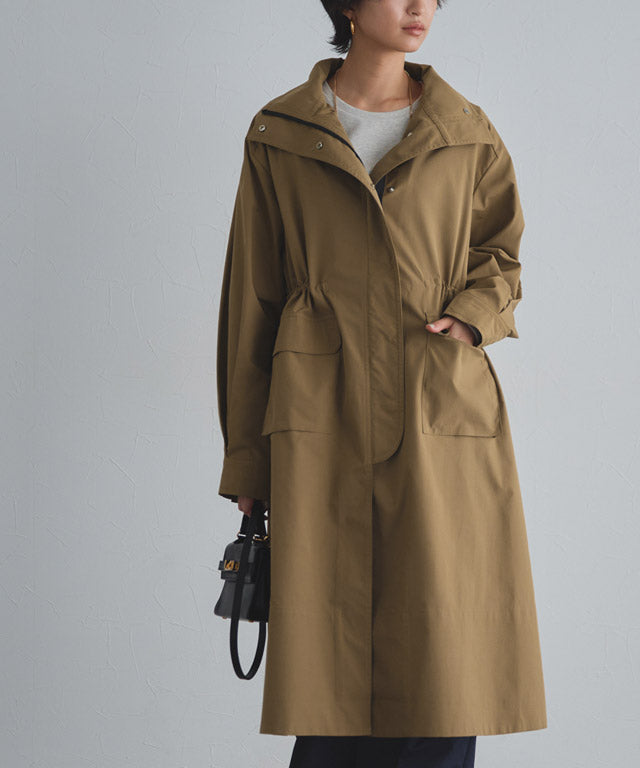 ラス RASW スタンドカラーロングライトコート (グレージュ) グレージュ