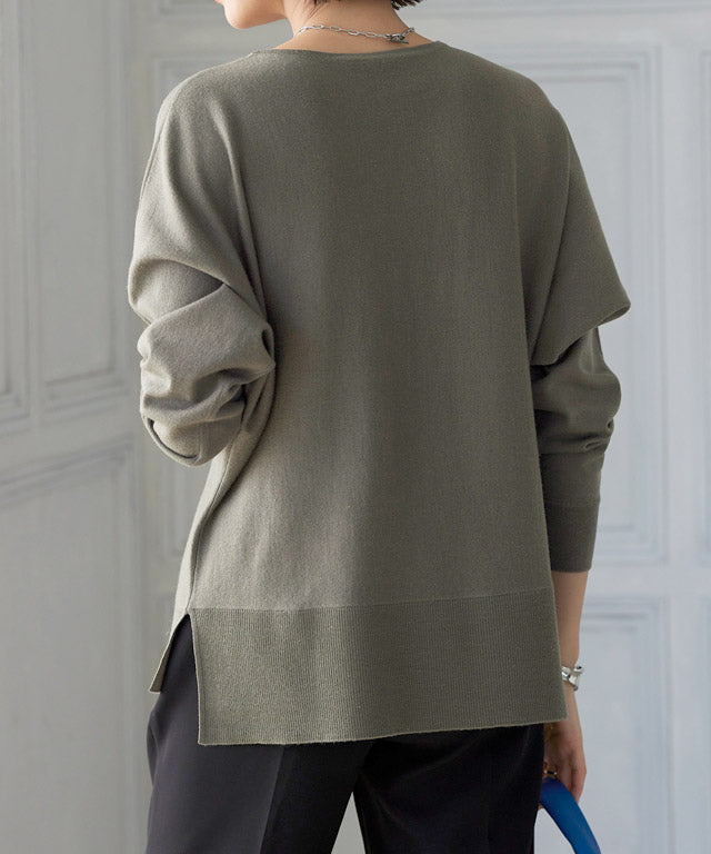 ラス RASW ウール混ドルマンニット