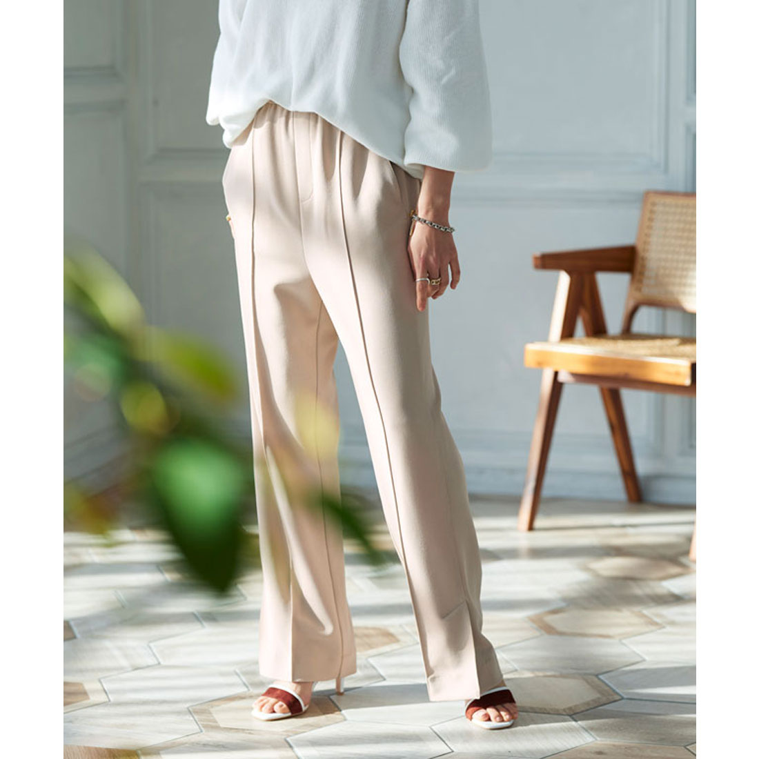 RASW high stretch slit easy pants