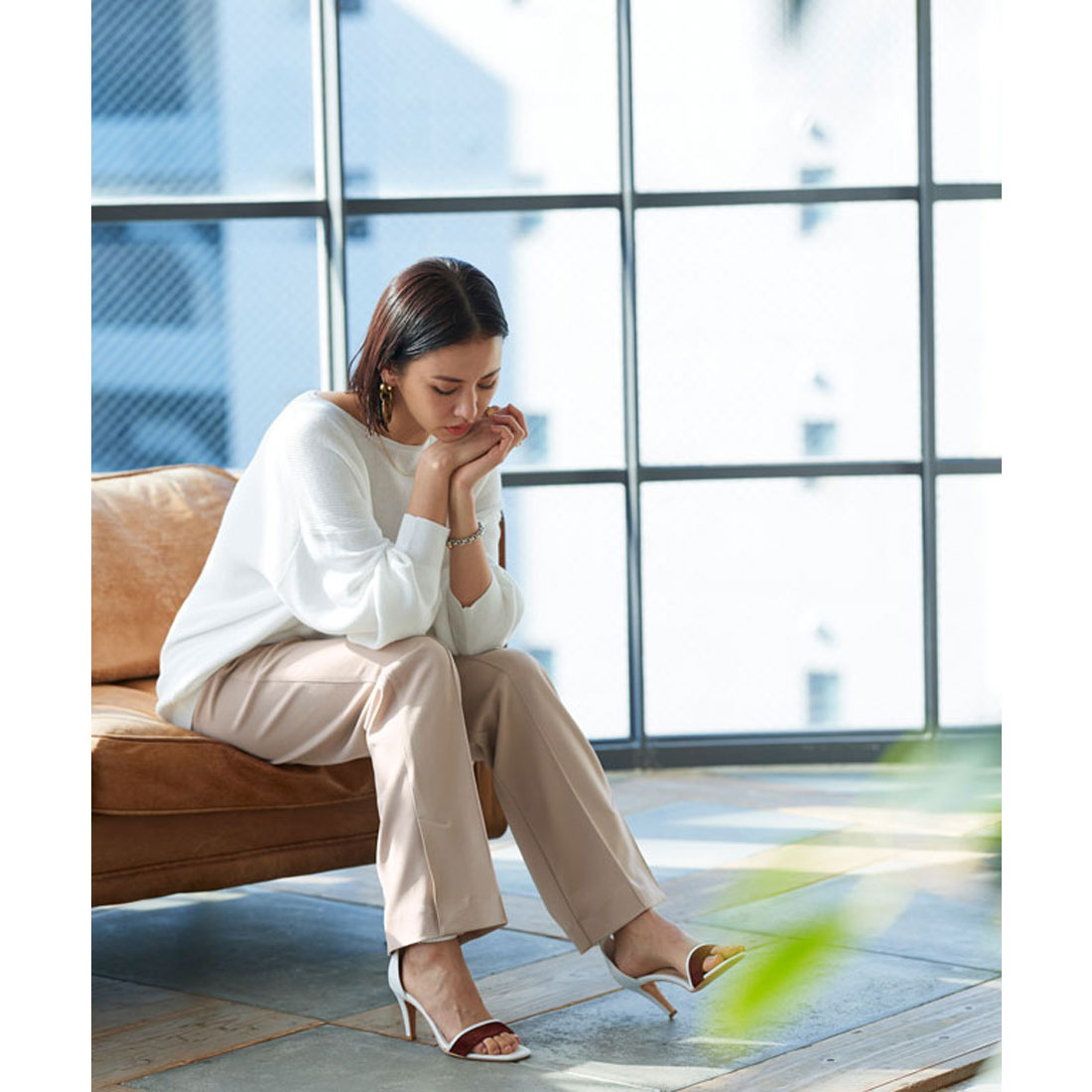 RASW high stretch slit easy pants