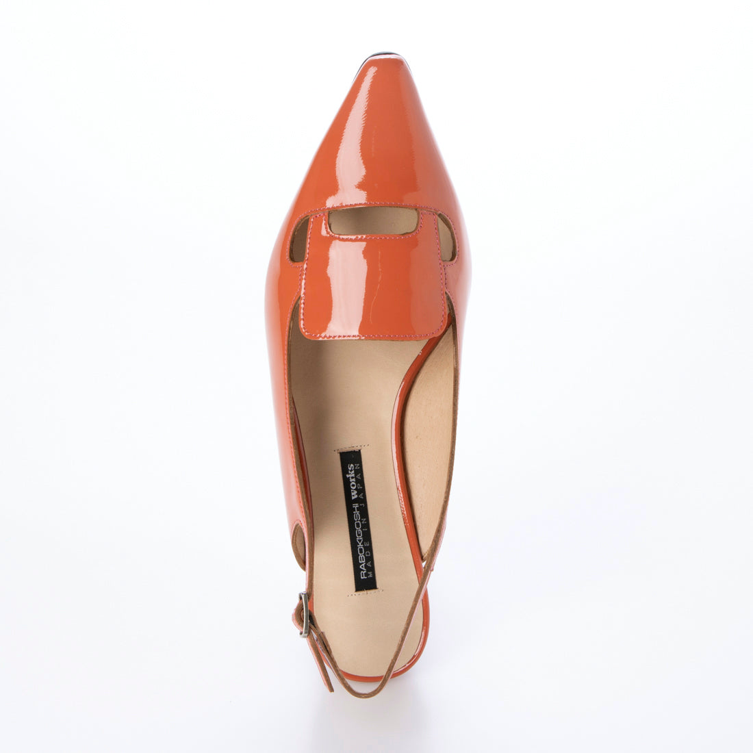 RABOKIGOSHI works 2.5cm Square Toe Back Strap Pumps