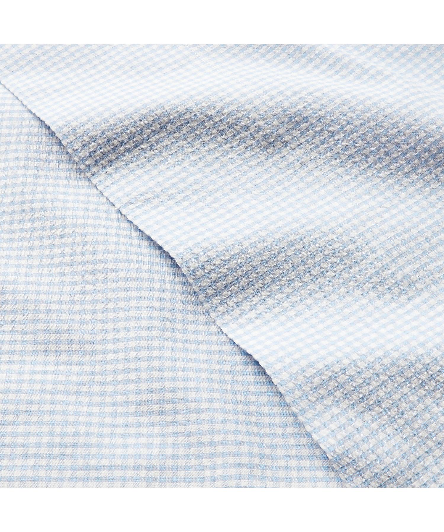 ラルフ ローレン ホーム RALPH LAUREN HOME シアサッカー ギンガム ボックスシーツ/キングサイズ (400ブルー) 400ブルー