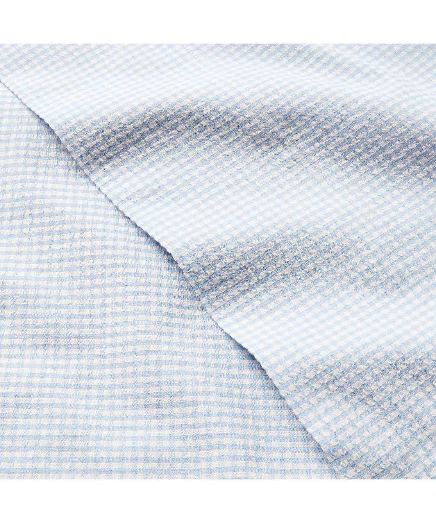 ラルフ ローレン ホーム RALPH LAUREN HOME シアサッカー ギンガム フラットシーツ/シングルサイズ (400ブルー) 400ブルー