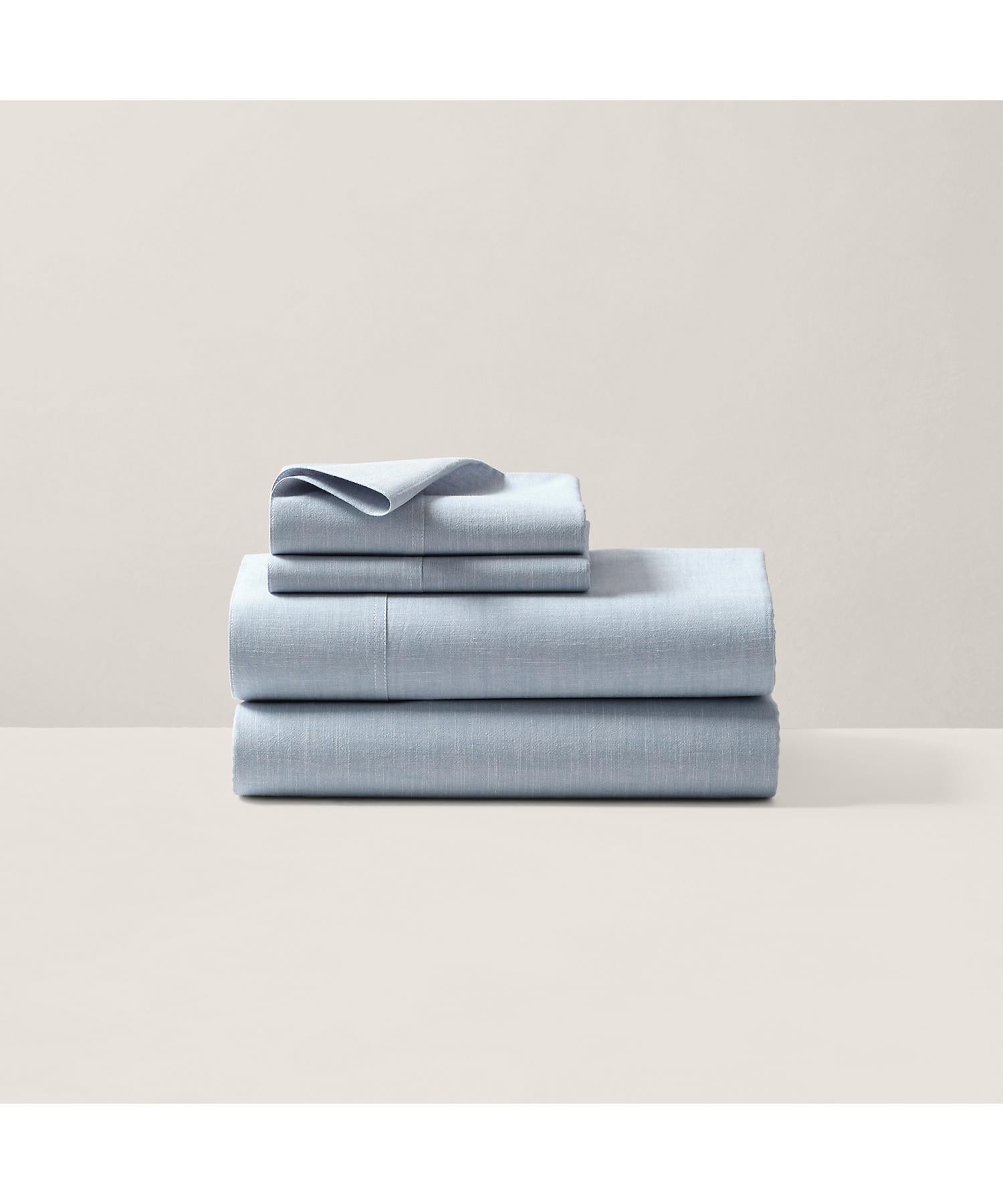 ラルフ ローレン ホーム RALPH LAUREN HOME ワークシャツ シャンブレー ボックスシーツ /ダブルサイズ (400ブルー) 400ブルー