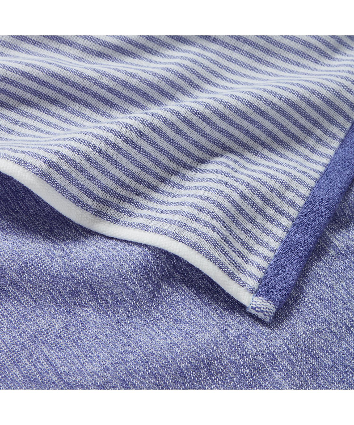 ラルフ ローレン ホーム RALPH LAUREN HOME オックスフォード ストライプ ハーフ タオルケット (400ブルー) 400ブルー