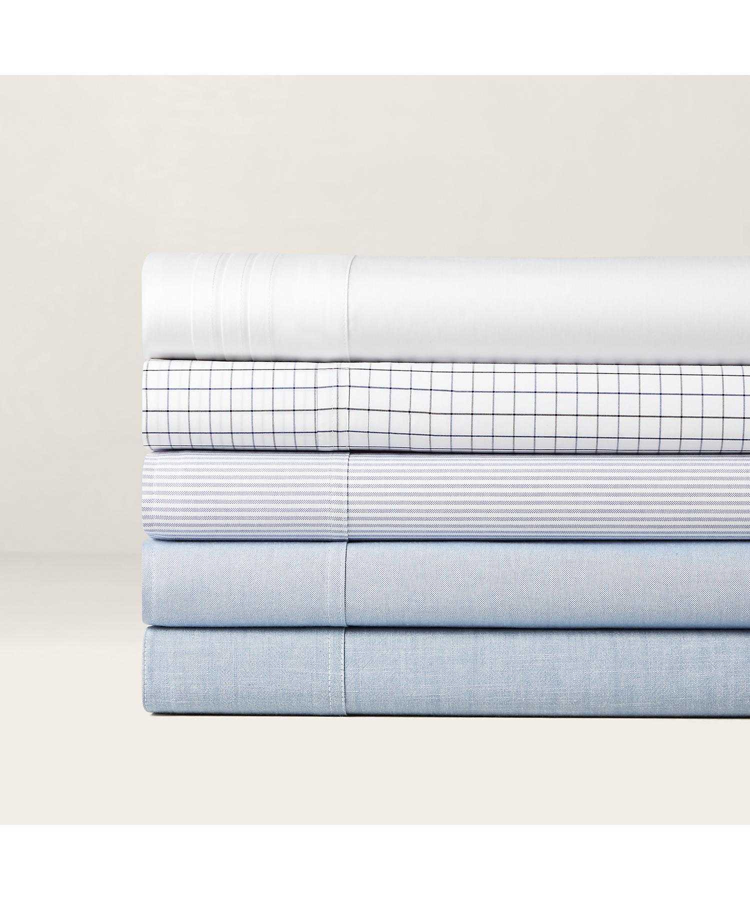 ラルフ ローレン ホーム RALPH LAUREN HOME オーガニックコットン タキシード プリーツ ボックスシーツ/ダブルサイズ (100ホワイト) 100ホワイト